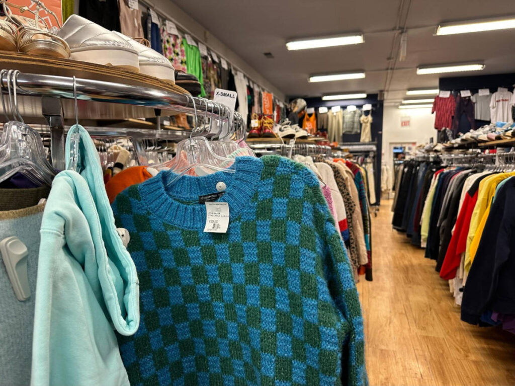 Clothing racks at the Crossroads Trading