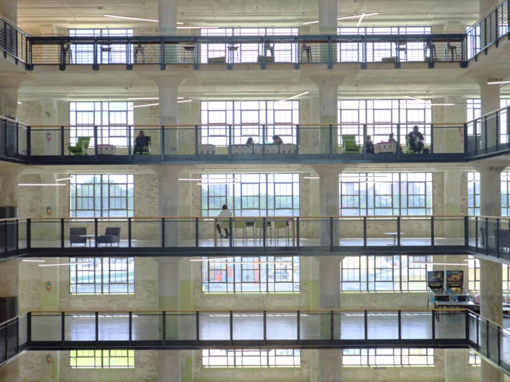 View of floors inside the Crosstown Concourse