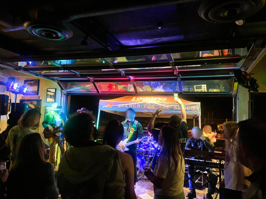 The crowd enjoying the live performance at the Laguna Beer Company
