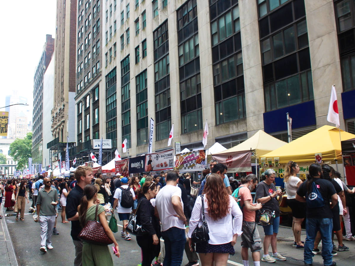 The crowd at the Japanese food festival in Manhattan