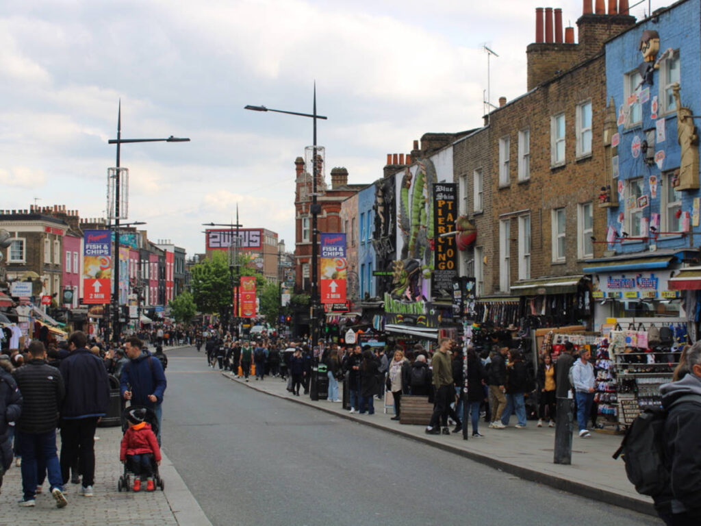 View of a crowded streets of London