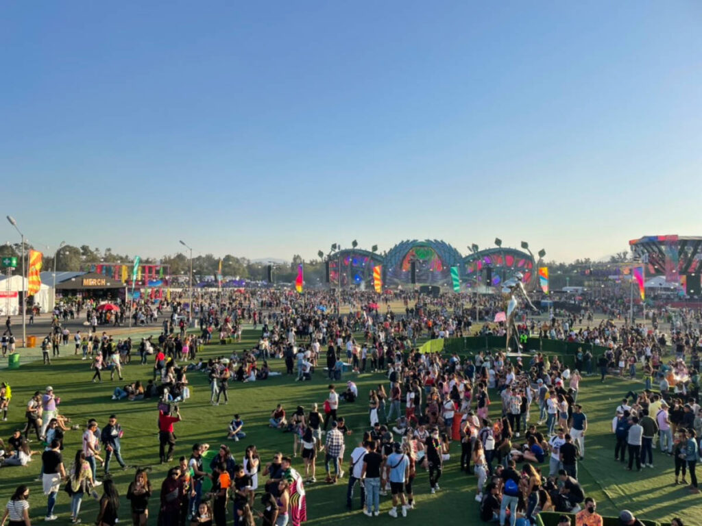 Aerial view of the Crowds at EDC