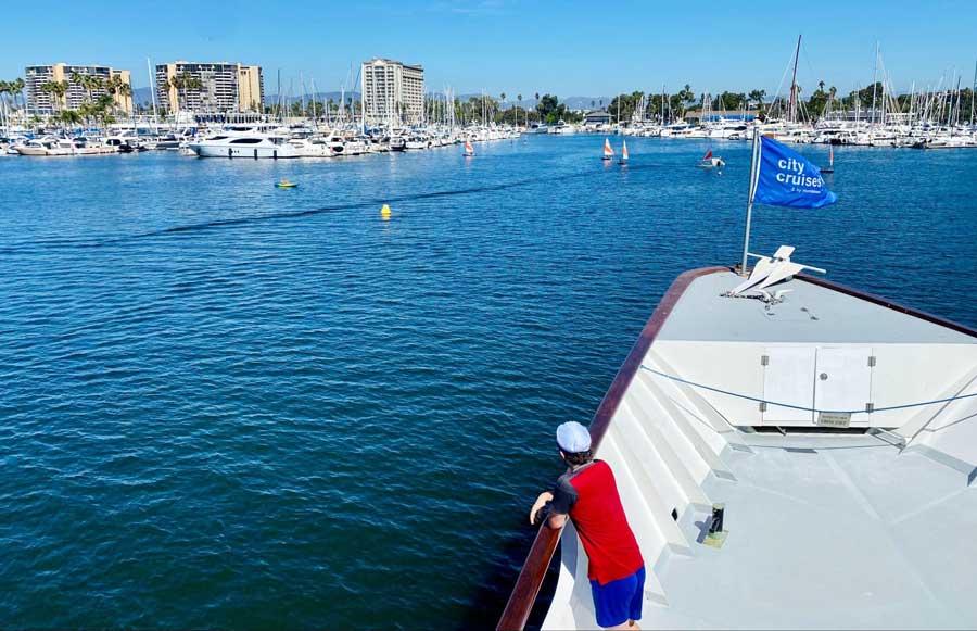 View of the author during her Brunch Cruise From Marina del Rey