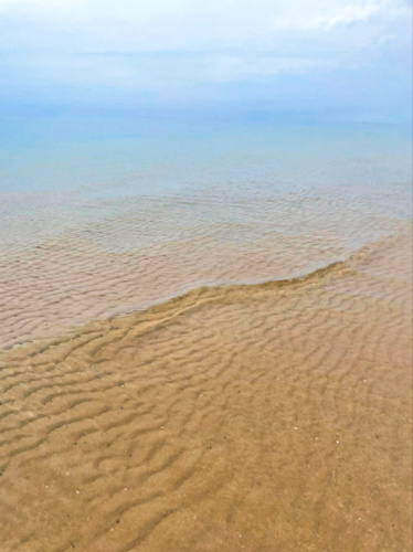 Closeup look of the crystal clear water