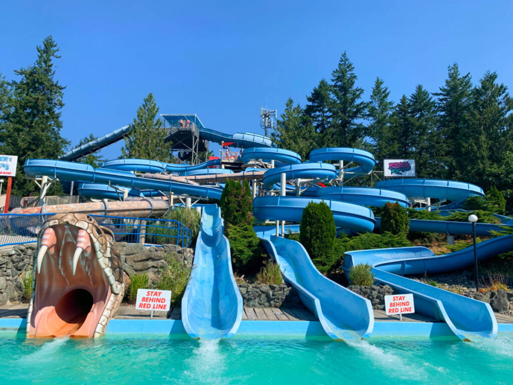 Thrilling water slides at Cultus Lake Water Park