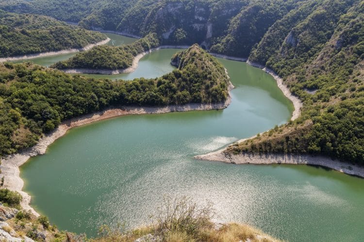 view of curved river