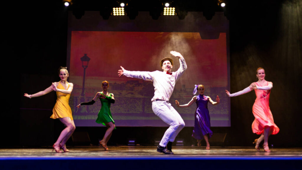View of the theater actors performing on stage