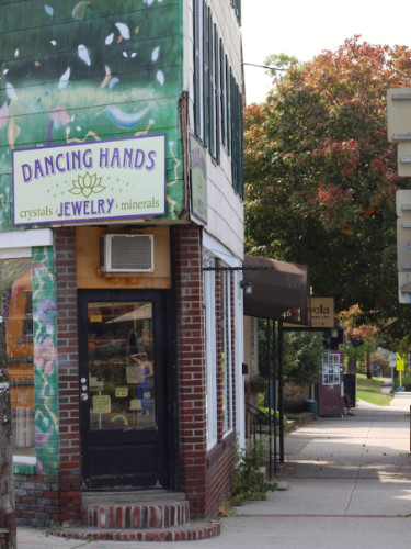 View outside the Dancing Hands Jewelry
