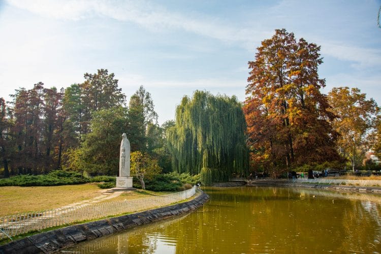Danube Park with pond and trees