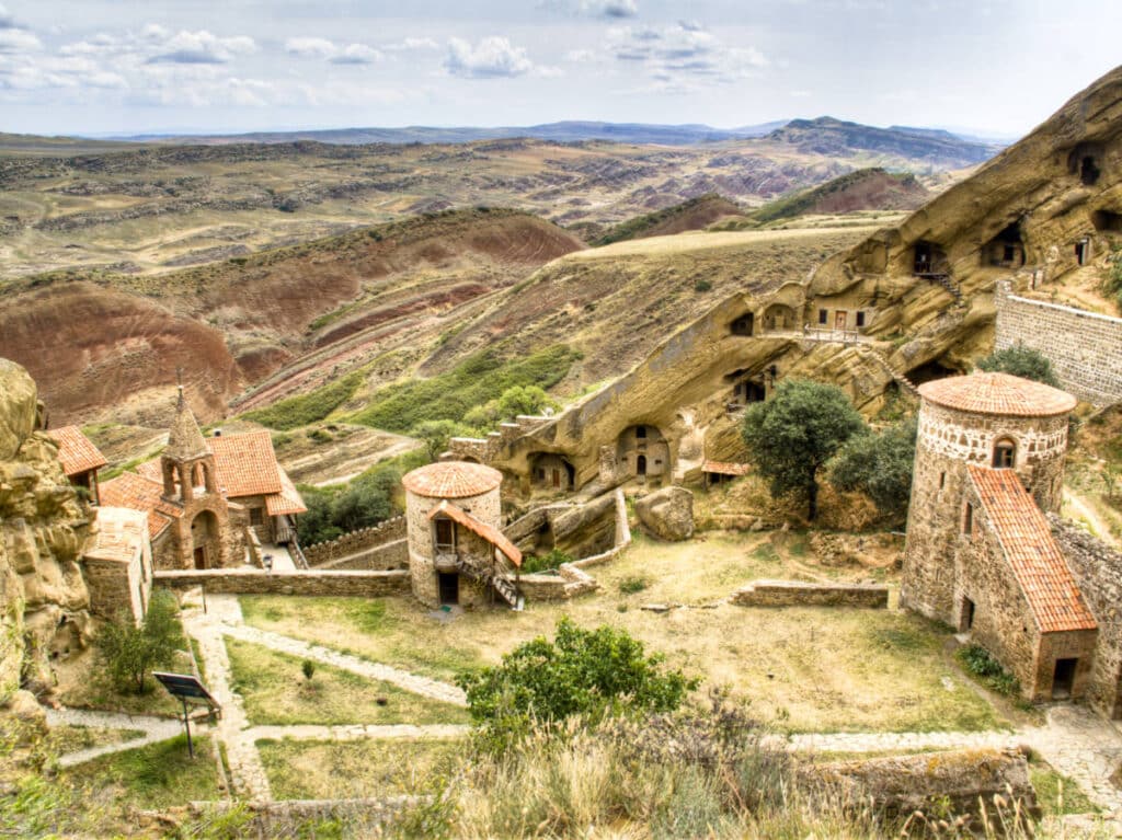 Overlooking view of the monastic buildings at David Gareja Monastery Complex