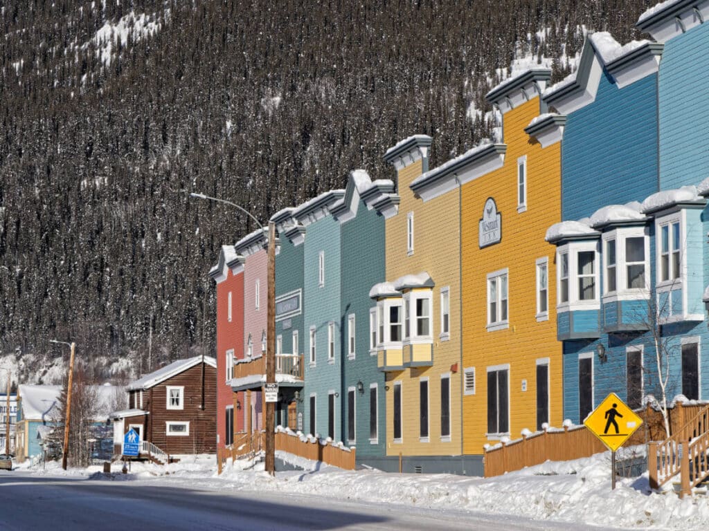 Colorful houses at Dawson City