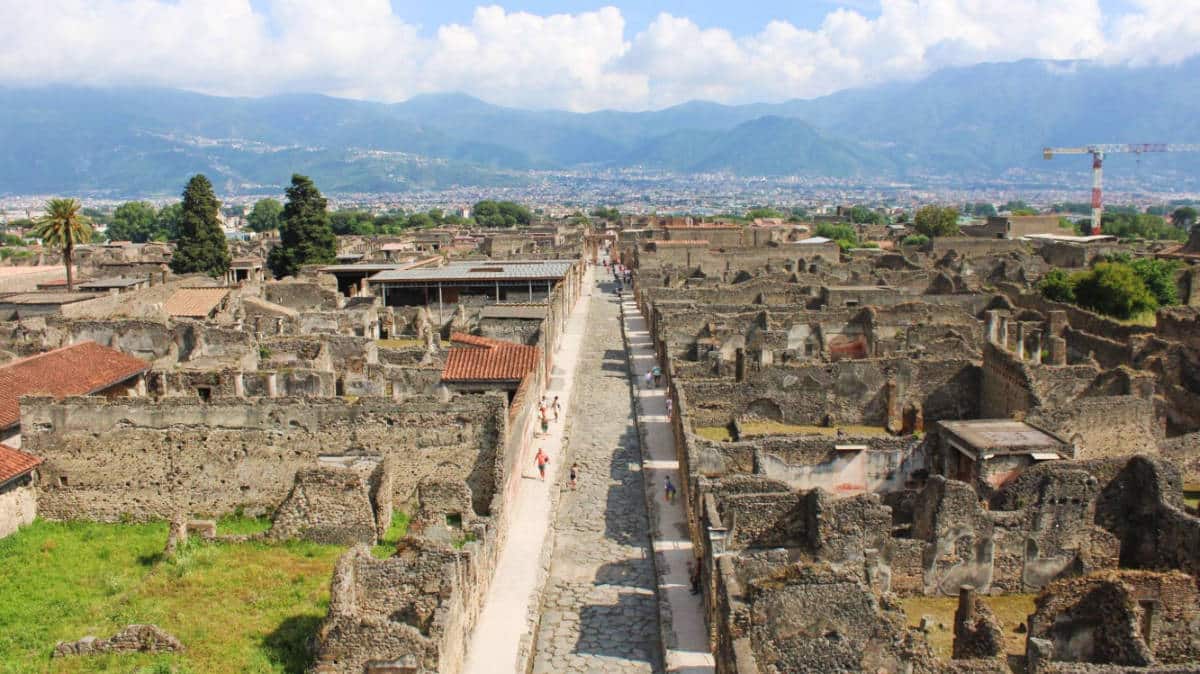 Overlooking view during a day trip in Pompeii