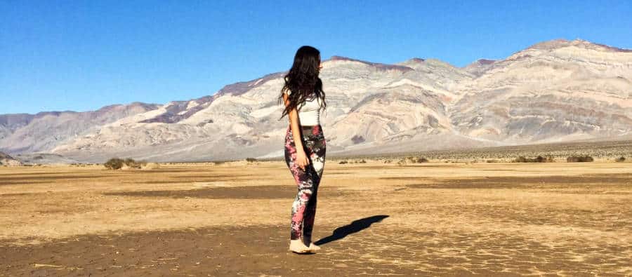 The author McKenna Mobley posing at the empty Death Valley National Park
