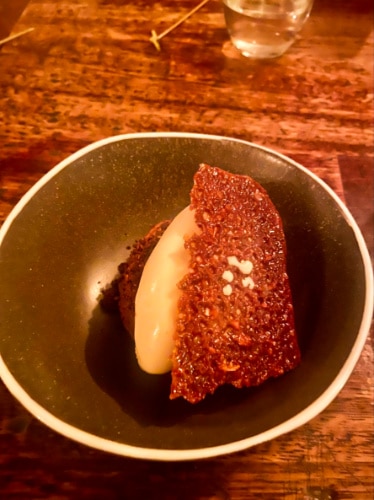 Closeup look at a plate of decadent dessert from Sorella