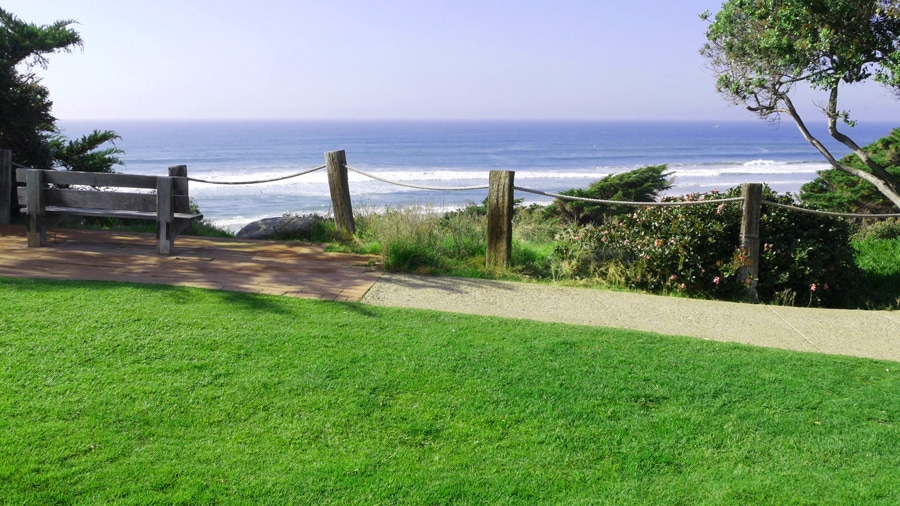 View of the seaside garden in Del Mar