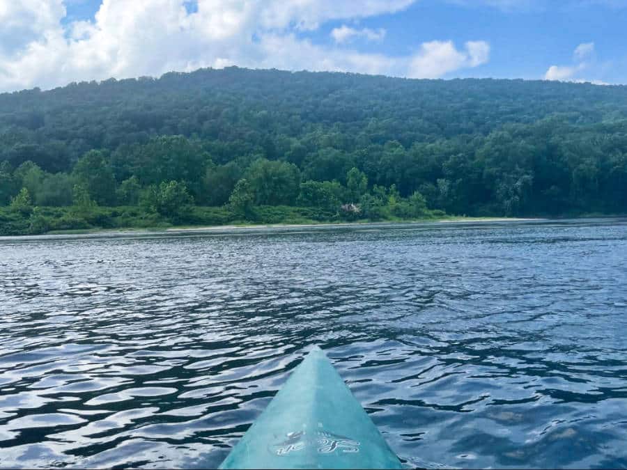 View of the Delaware Water Gap from the kayak