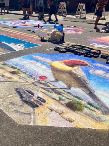 Chalk art by Jennifer Leon during the Denver Chalk Art Festival
