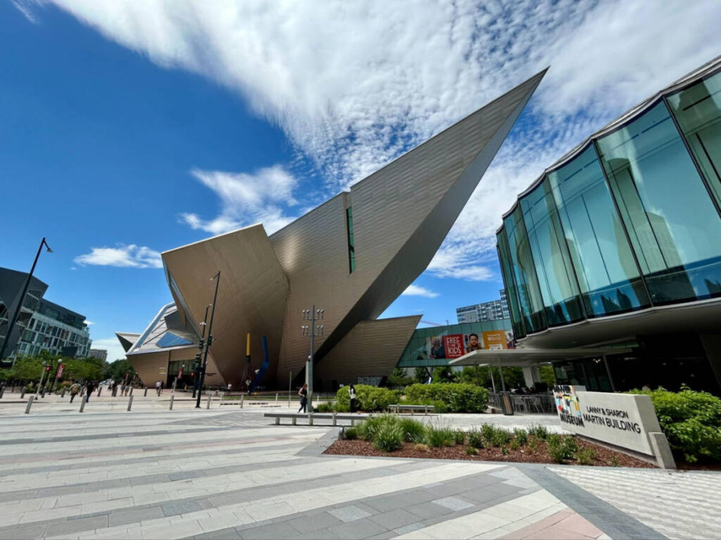 View of the unique exterior of Hamilton Building in Denver Art Museum