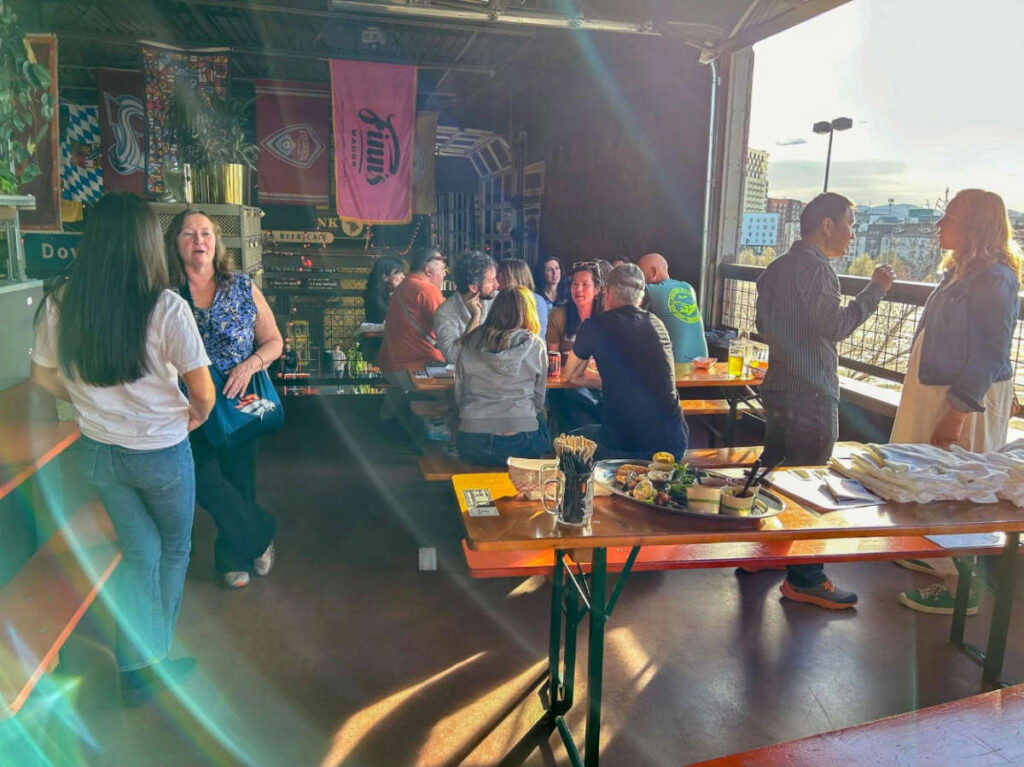 People enjoying their day at the Travel Lemming's Denver Meetups