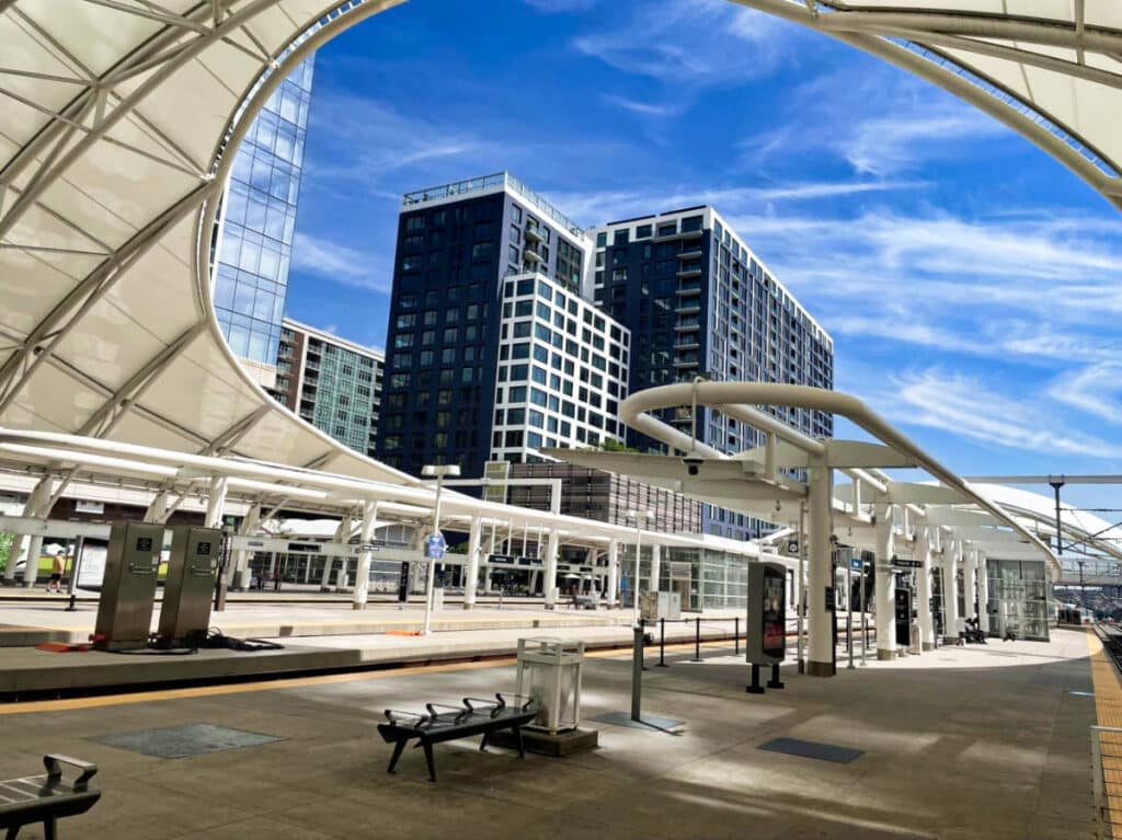 View of the railway at the Union Station in Denver