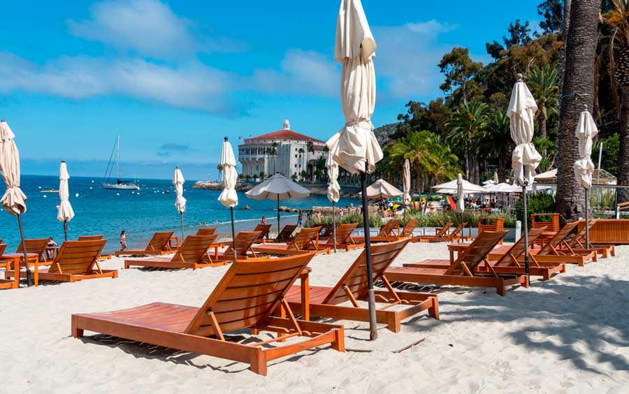 View of beach chairs in Descanso Beach Club