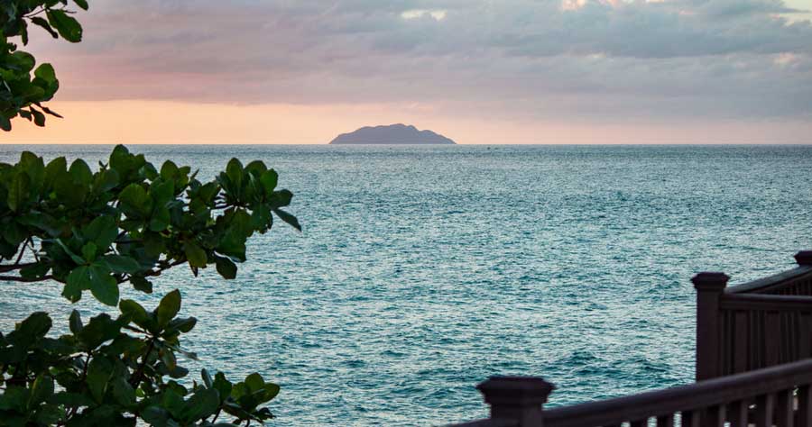 View from the Desecheo Island during sunset