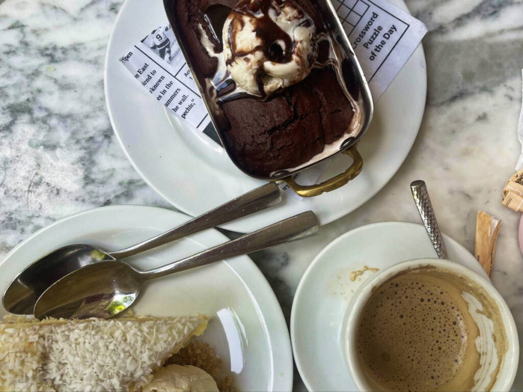 Variety of desserts on the table at La Dolcerie
