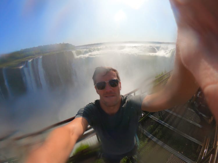 Water at Devils Throat in Iguazu Falls