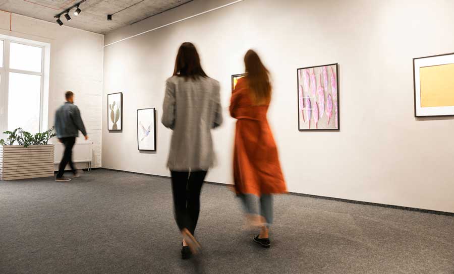 People visiting an exhibit in Dia Art Foundation