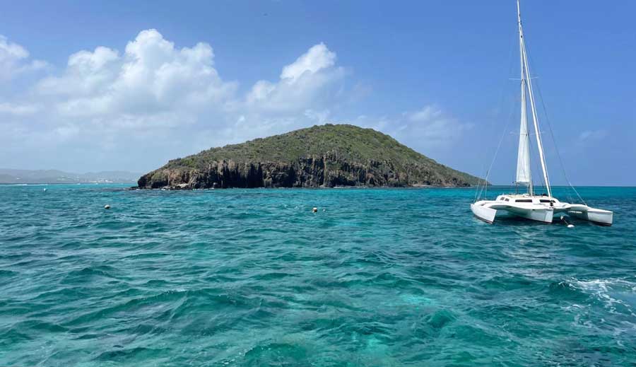 View of the Diedrich Trail from a boat