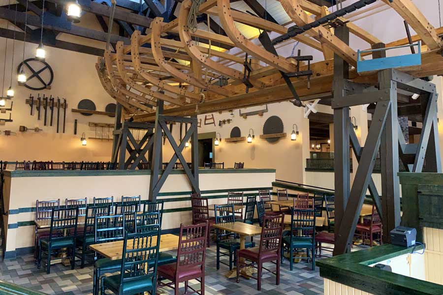 Tables and chairs inside Disney’s Port Orleans Resort - Riverside