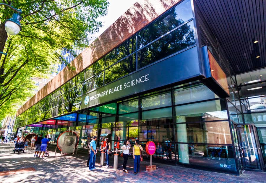 Exterior view of Discovery Place Science museum