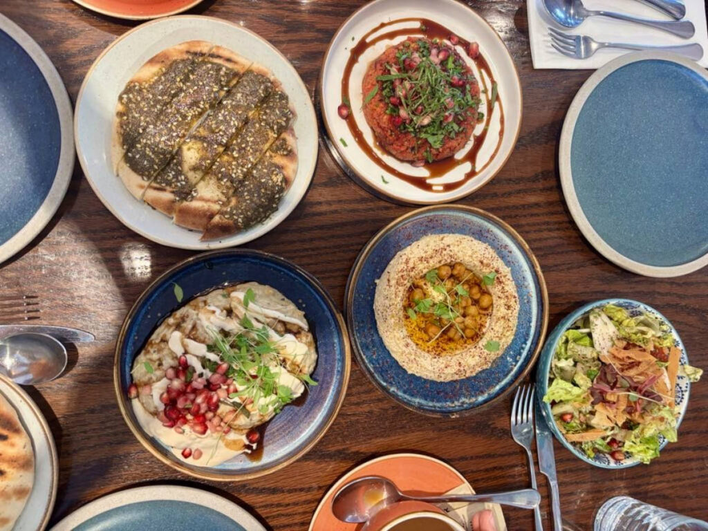 A colourful array of dishes at Imad’s Syrian Kitchen
