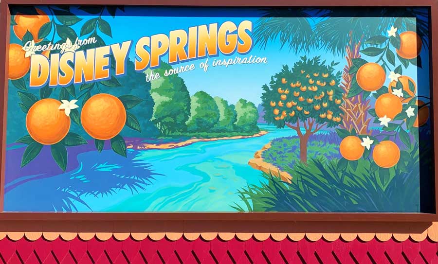 View of a colorful painting in Disney Springs in Orlando, Florida