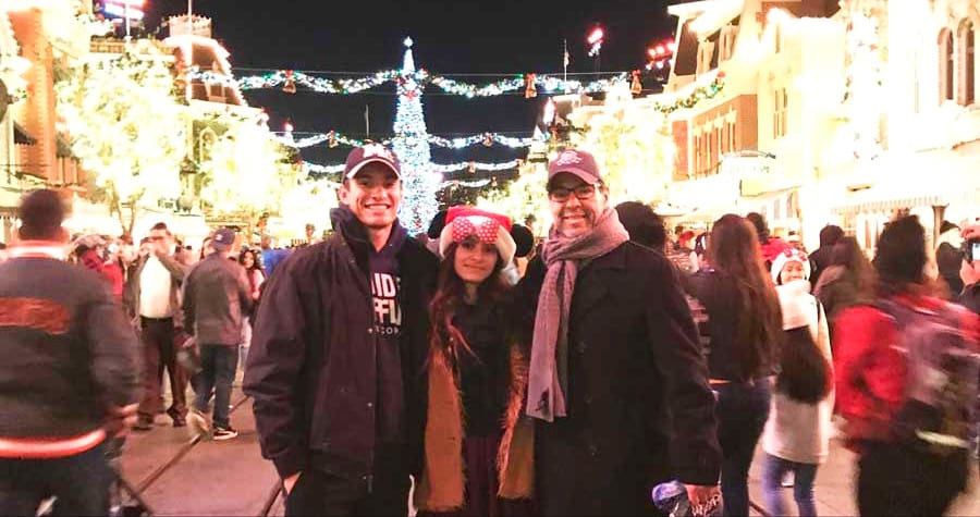 The author McKenna Mobley with her family during Christmas Season in Disneyland