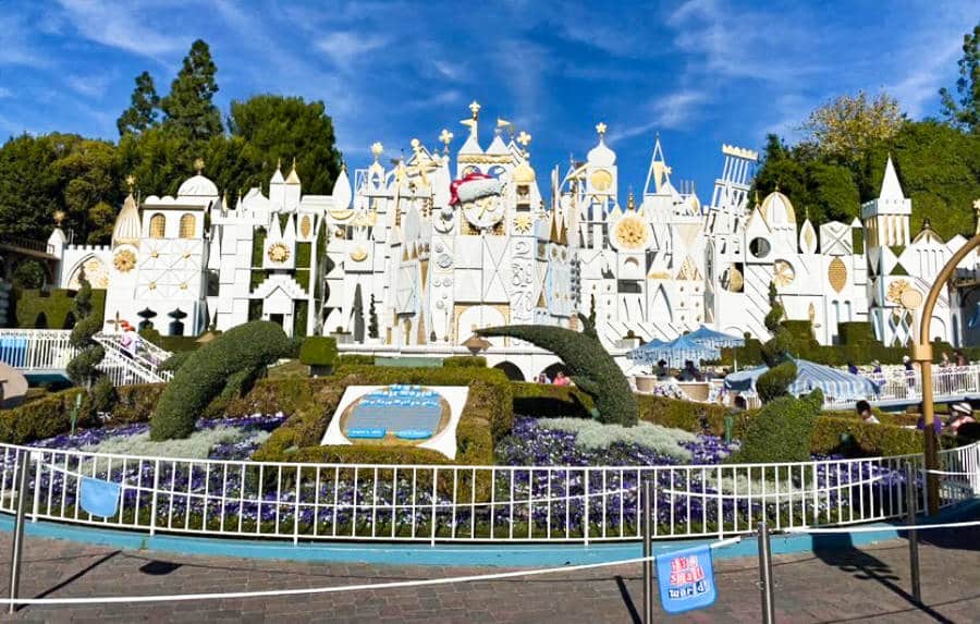 Façade of "It's a Small World" castle in Disneyland during daytime