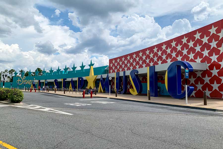View from the outside of Disney’s All-Star Music Resorts