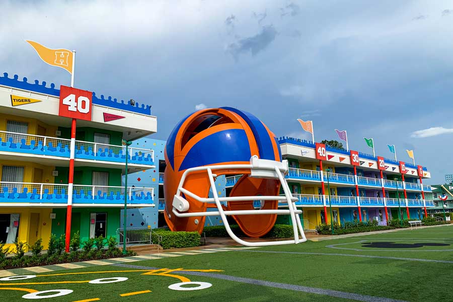 The Disney’s All-Star Sports Resorts from the outside