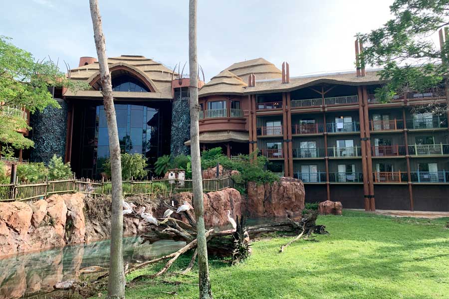 The Disney’s Animal Kingdom Lodge building from the outside