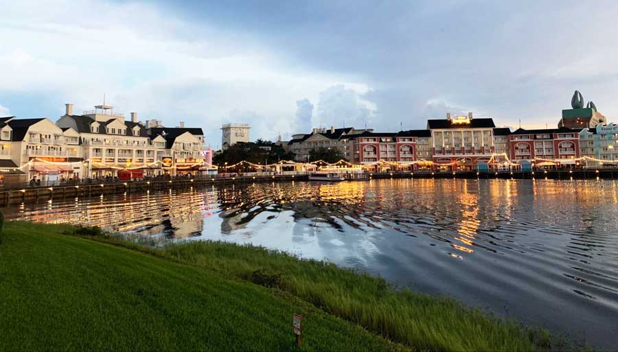 The view from Disney's Boardwalk before night time in Orlando