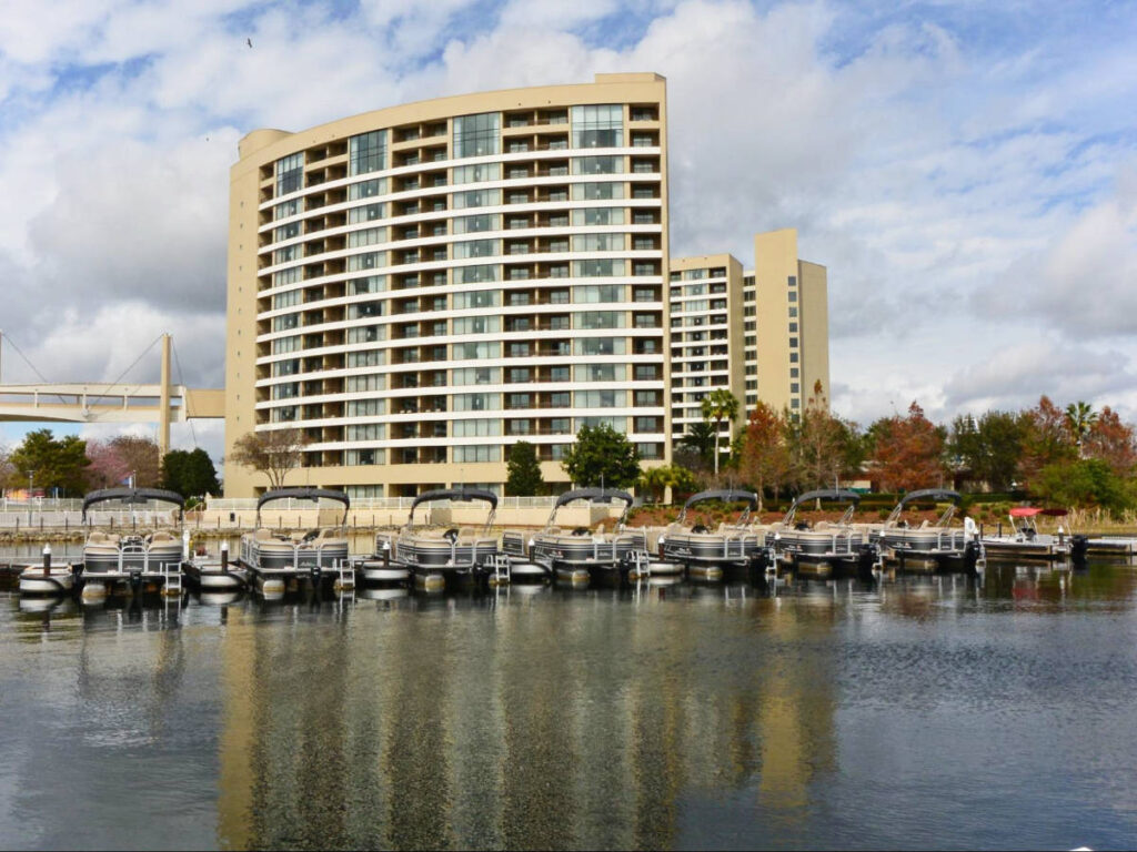 Pontoons parked at the Disney’s Contemporary Resort