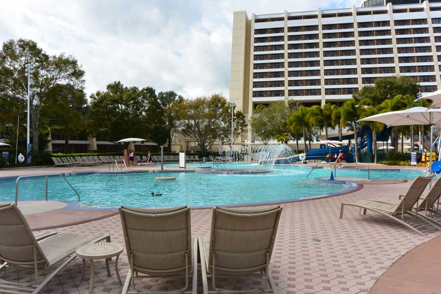 View from the pool area of Disney’s Contemporary Resort