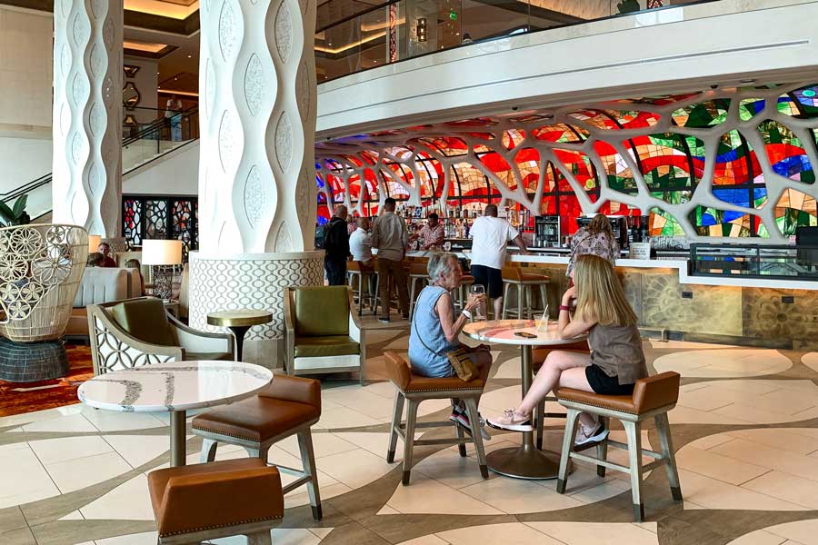 People enjoying their food inside Disney’s Coronado Springs Resort