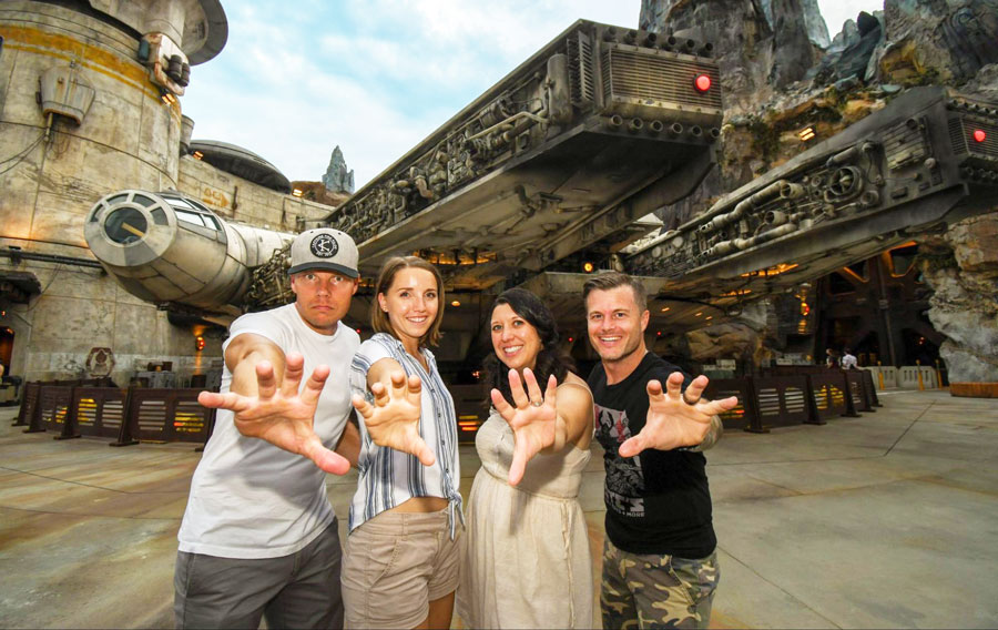 The author and her husband with their friends in Disney's Hollywood Studios Star Wars