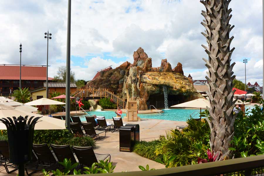View from the pool area of Pineapple Lanai in Disney’s Polynesian Village Resort