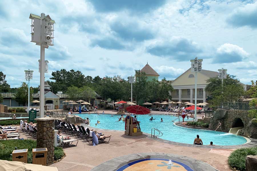 View of the pool area in Disney’s Saratoga Springs Resort & Spa