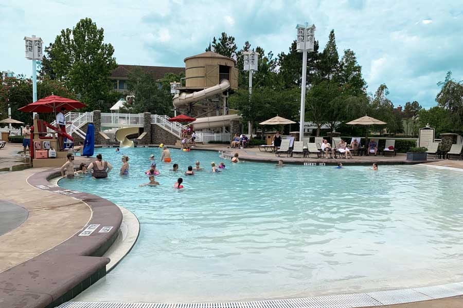 People enjoying their day in the pool in Disney’s Saratoga Springs Resort & Spa