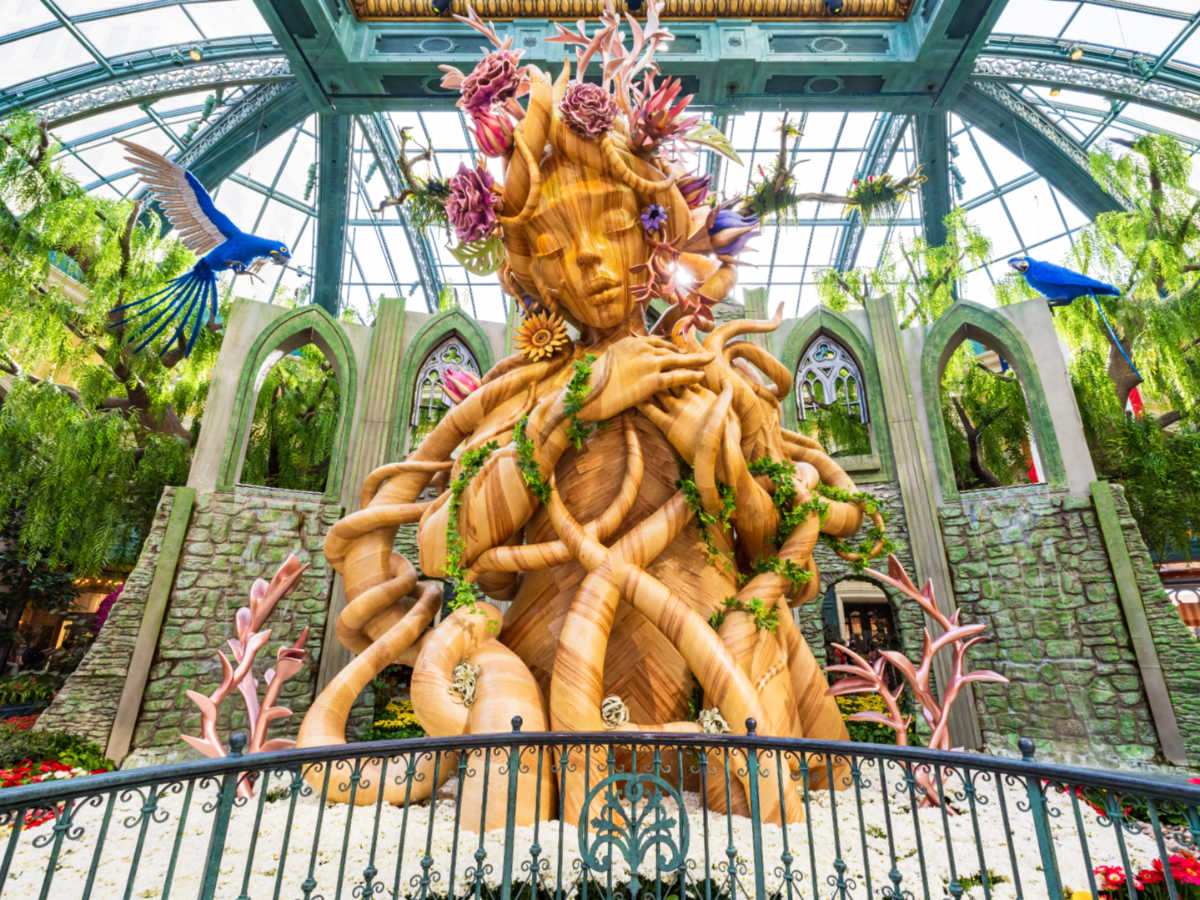 View of the majestic summer theme display at the Bellagio Botanical Garden