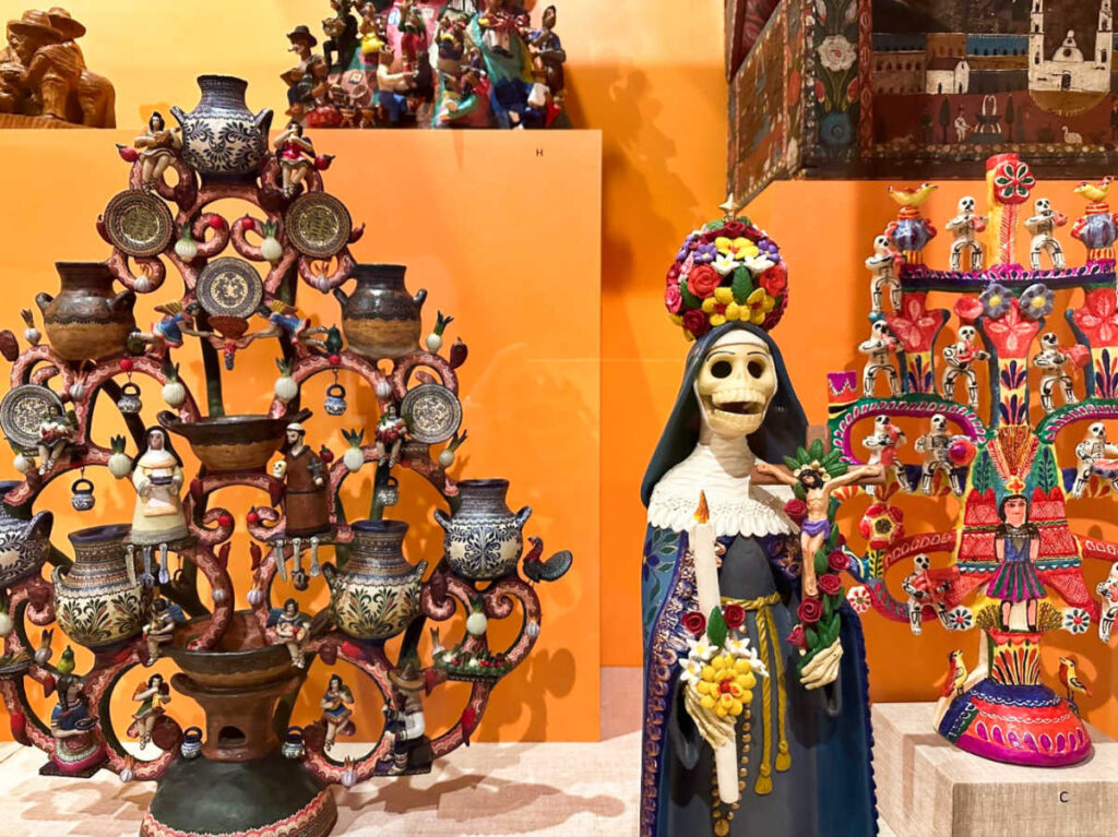 View of the colorful displays at the National Museum of Mexican Art