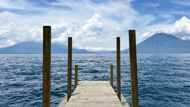 View of the Lake Atitlán from a dock